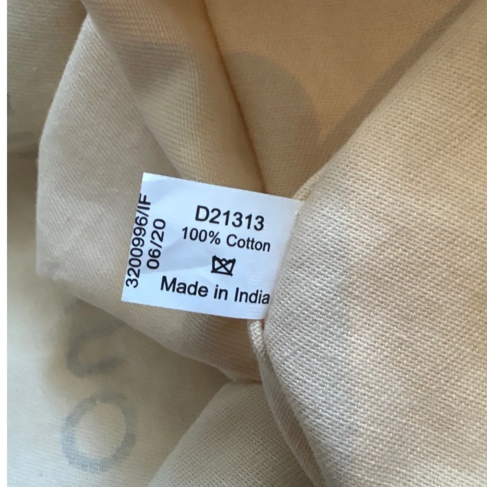 Louis Vuitton Cream Cotton Dust Bag Large Fold Over Logo Sleeve 15x10.5